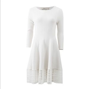 Lela Rose White Knit Dress